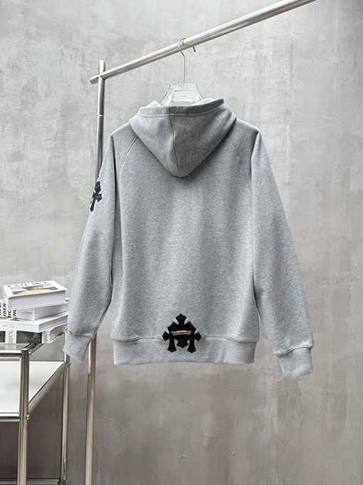 クロムハーツ Vic カスタムパッチワークレザースウェットシャツ