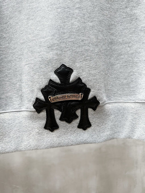 クロムハーツ Vic カスタムパッチワークレザースウェットシャツ