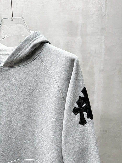 クロムハーツ Vic カスタムパッチワークレザースウェットシャツ