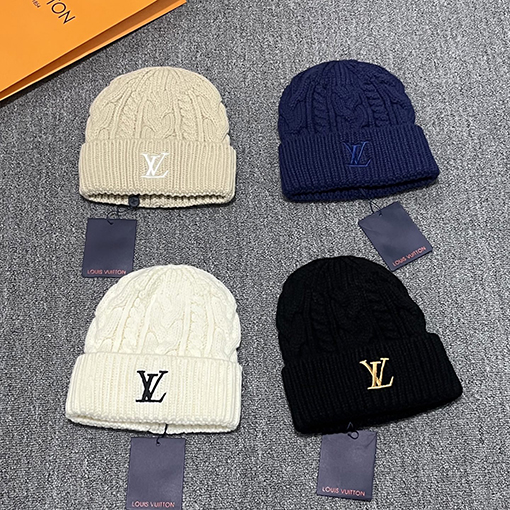 ルイヴィトン 刺繍ロゴニット帽