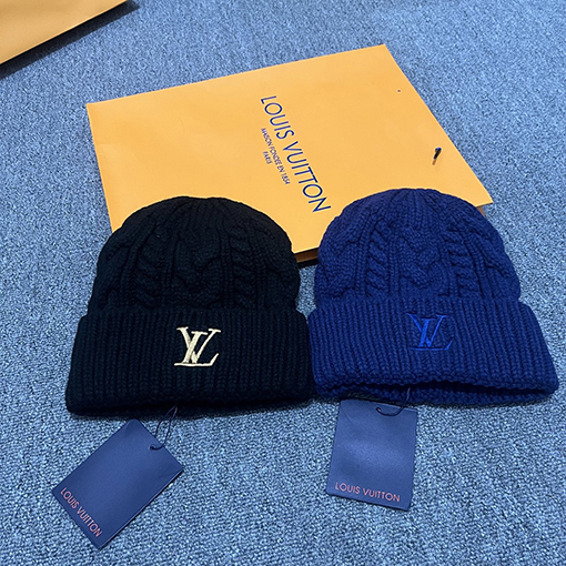 ルイヴィトン 刺繍ロゴニット帽
