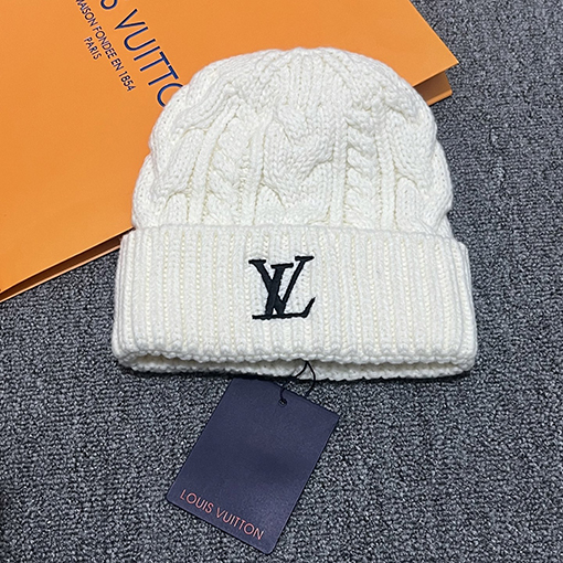 ルイヴィトン 刺繍ロゴニット帽