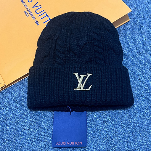ルイヴィトン 刺繍ロゴニット帽