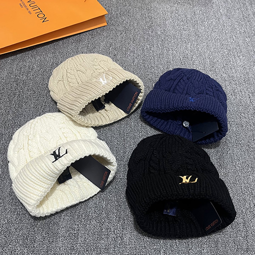 ルイヴィトン 刺繍ロゴニット帽