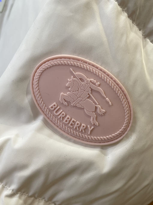 バーバリー チェック柄パッチワークスタンドカラーフード付きダウンジャケット