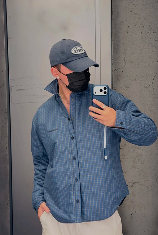 バレンシアガコピー Balenciaga チェックシャツ風コットンコート