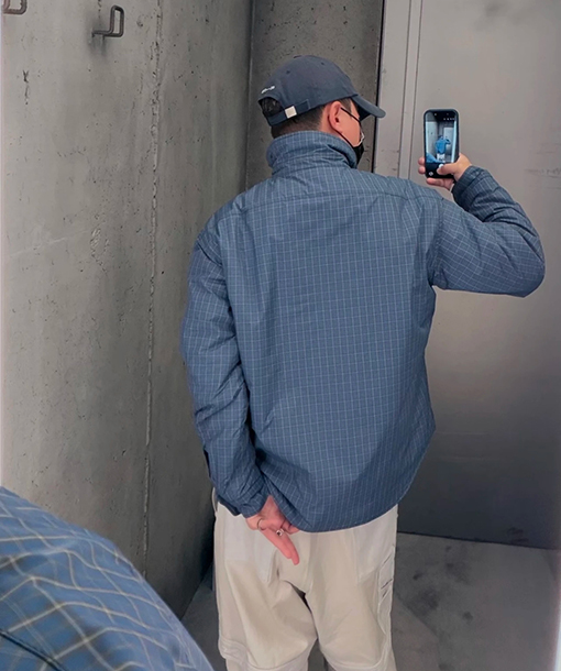 バレンシアガコピー Balenciaga チェックシャツ風コットンコート