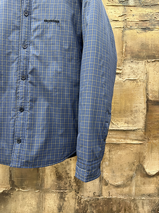 バレンシアガコピー Balenciaga チェックシャツ風コットンコート