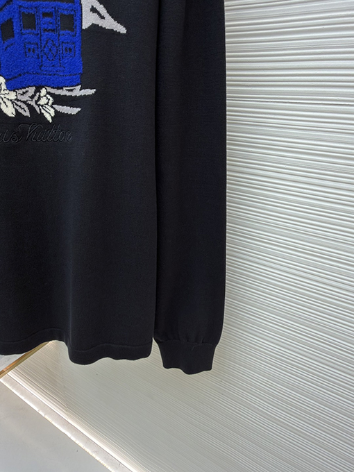 ルイヴィトン 刺繍入り火山インレイニットセーター