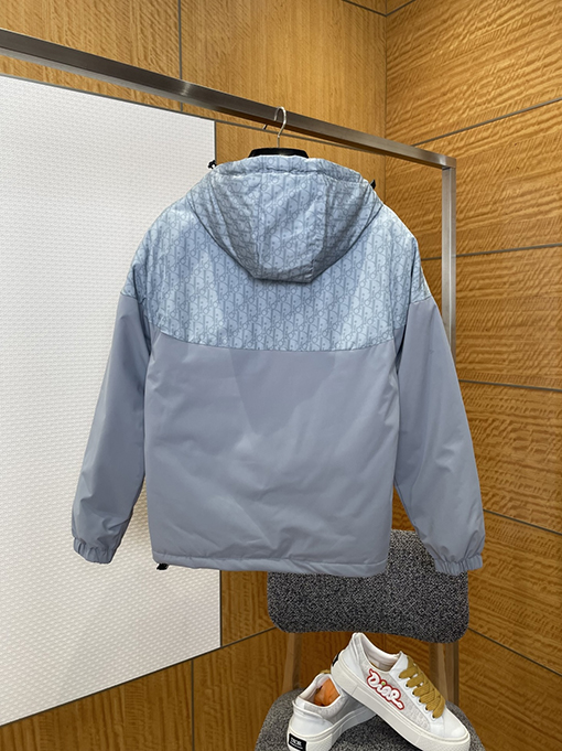 ディオール ジャカードパッチワークフード付きコットンコート