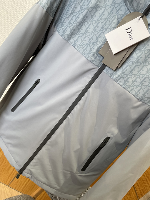 ディオール ジャカードパッチワークフード付きコットンコート