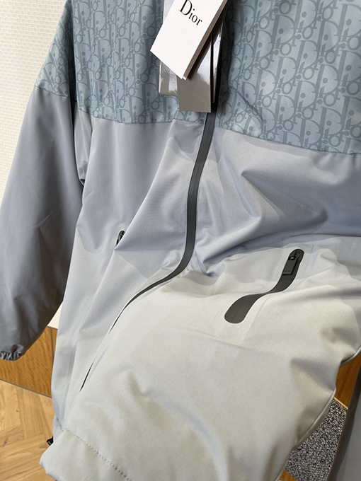 ディオール ジャカードパッチワークフード付きコットンコート