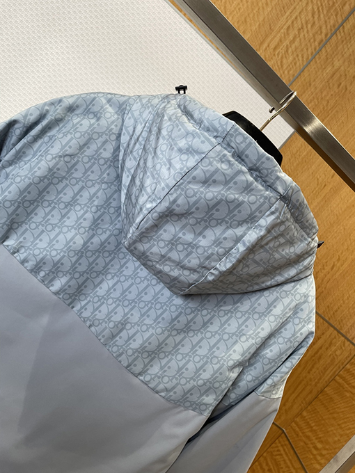 ディオール ジャカードパッチワークフード付きコットンコート