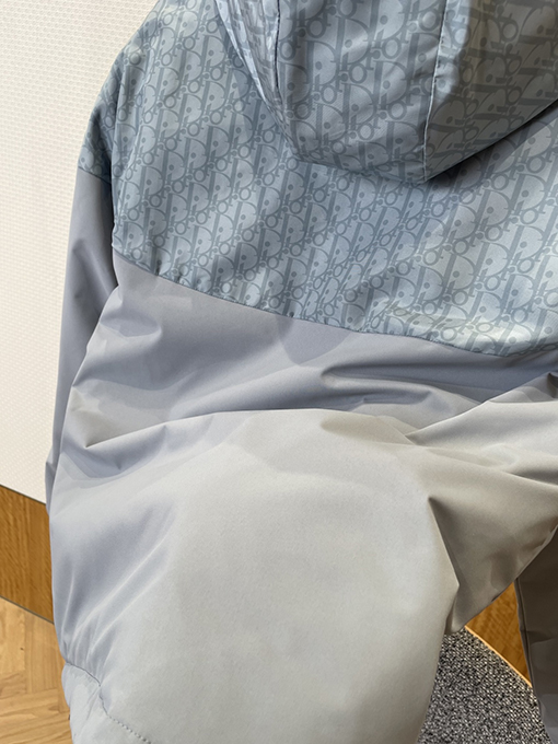 ディオール ジャカードパッチワークフード付きコットンコート