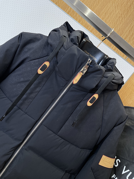 ルイヴィトン LOUIS VUITTON 取り外し可能な袖パッチフードダウンジャケット