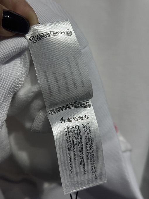 クロムハーツ Mattyboy 馬蹄形のユニコーンアームのピンクと白のフード付きスウェットシャツ