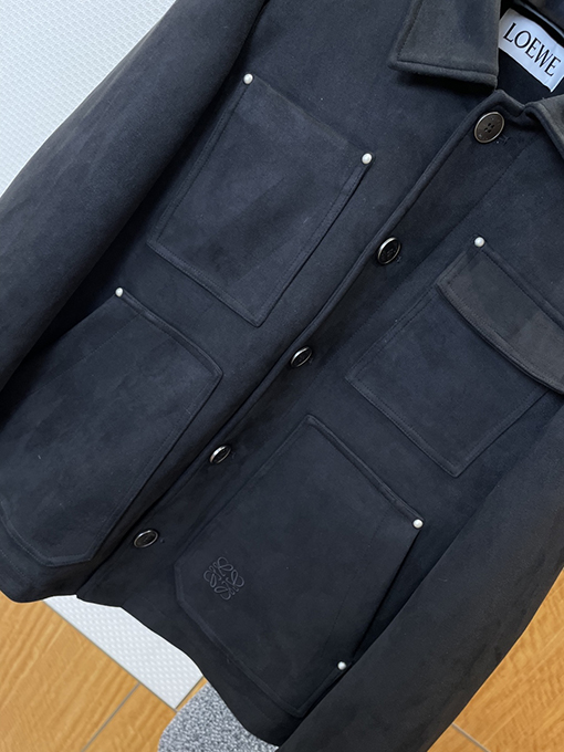 ロエベ ポケット刺繍スエードワークジャケット