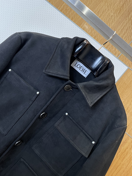 ロエベ ポケット刺繍スエードワークジャケット