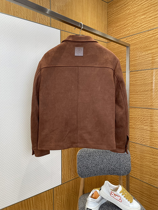 ロエベ ポケット刺繍スエードワークジャケット