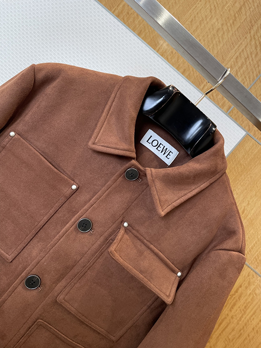 ロエベ ポケット刺繍スエードワークジャケット