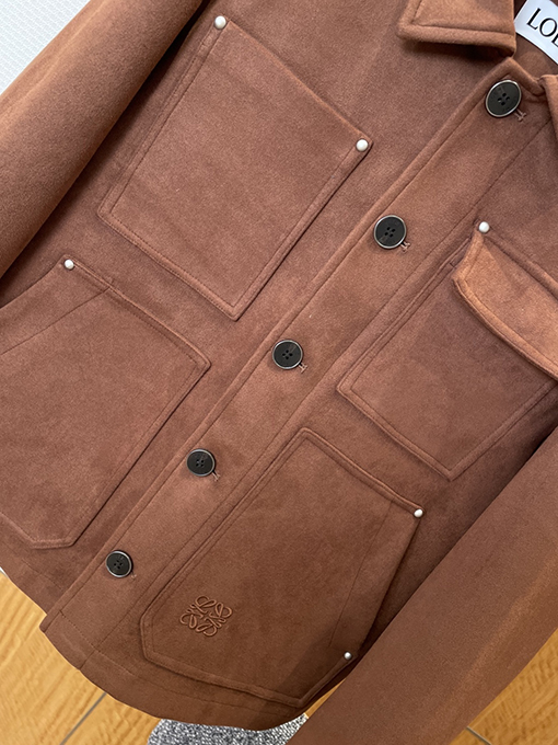 ロエベ ポケット刺繍スエードワークジャケット