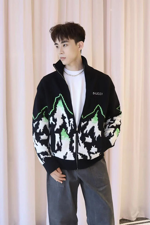 グッチスーパーコピー ハイネックジャカードニットジップアップ