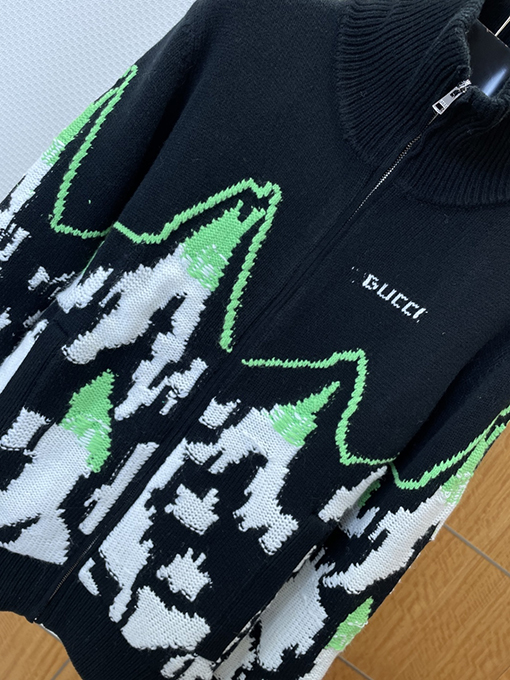 グッチスーパーコピー Gucci ハイネックジャカードニットジップアップジャケット