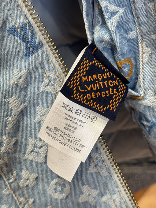 ルイヴィトン カラフルなジャカードのフード付きデニムダウンジャケット