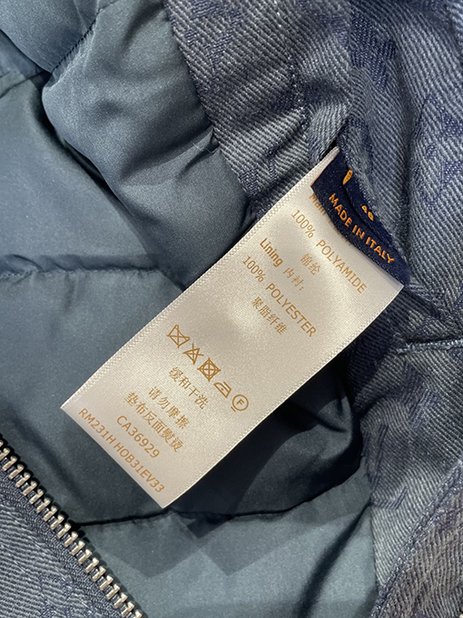 ルイヴィトン 全面プリントのフード付きデニムコットンジャケット