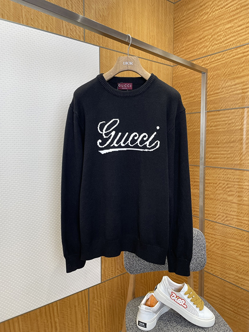 グッチコピー レタージャカードクルーネックニットセーター