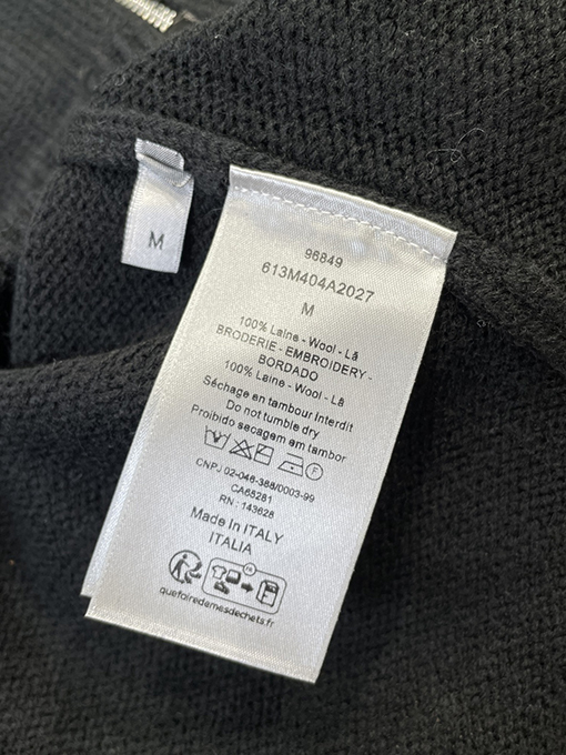 ディオール 文字刺繍ニットジップアップジャケット