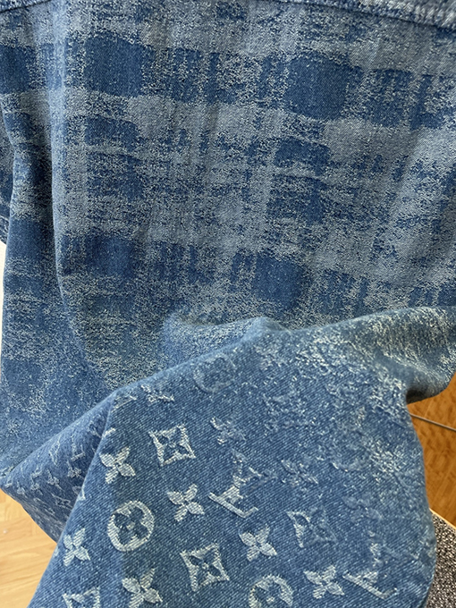 ルイヴィトン ジャカードグラデーションデニム半袖シャツ