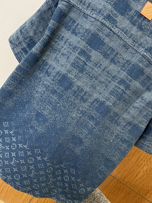 ルイヴィトン ジャカードグラデーションデニム半袖シャツ