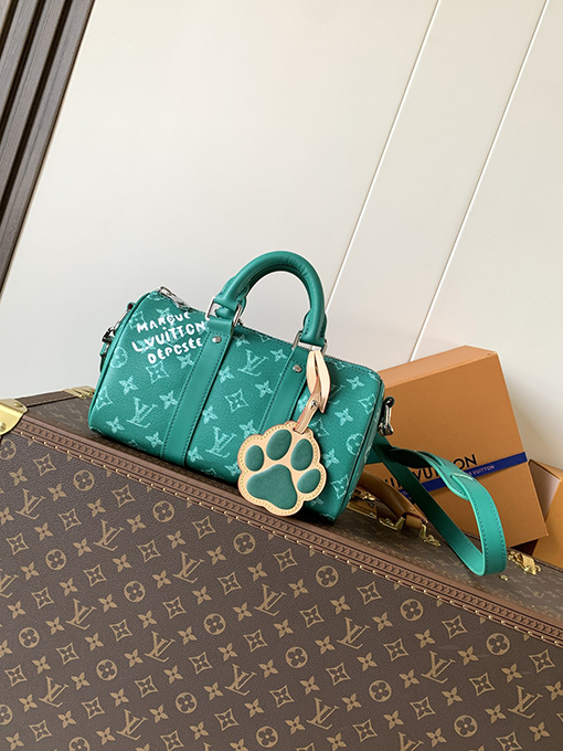 ルイヴィトンコピー Keepall Bandoulière Monogram Surfin 夏のレトロハンドバッグ M12684