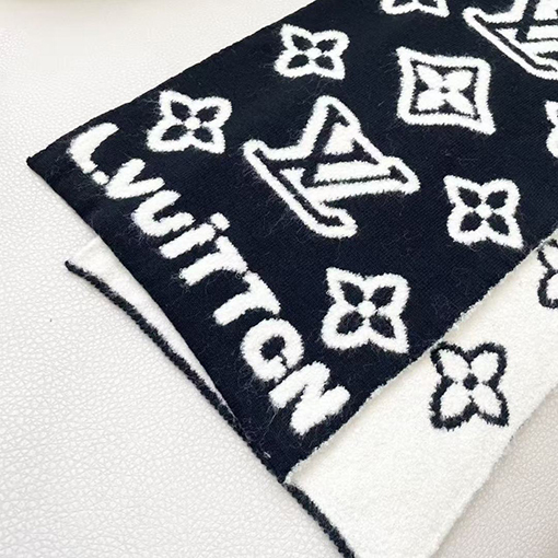 ルイヴィトン ロゴデザインのウールスカーフ
