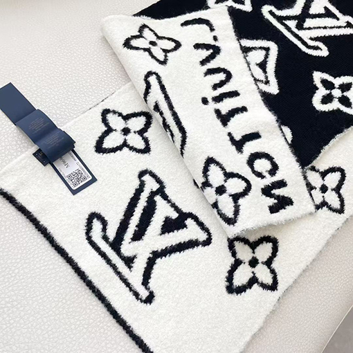 ルイヴィトン ロゴデザインのウールスカーフ