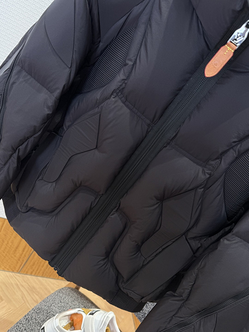 ルイヴィトン LOUIS VUITTON レザーラベルスタンドカラーダウンジャケット