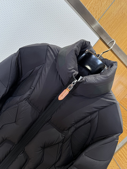 ルイヴィトン LOUIS VUITTON レザーラベルスタンドカラーダウンジャケット