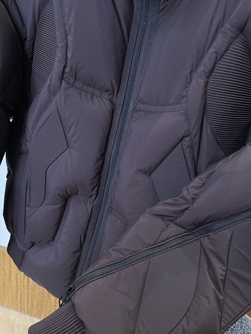 ルイヴィトン LOUIS VUITTON レザーラベルスタンドカラーダウンジャケット