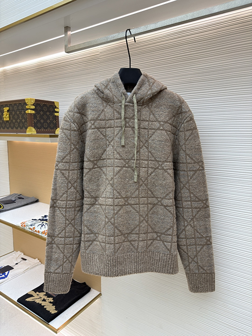 ディオール ダイヤモンド柄ジャカードニットパーカー