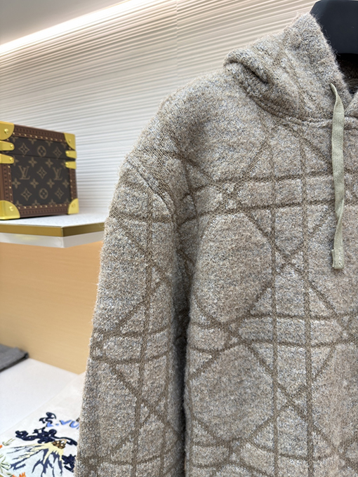 ディオール ダイヤモンド柄ジャカードニットパーカー