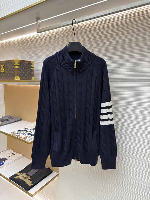 トムブラウンコピー ケーブルニットジャカードジッパーセーター