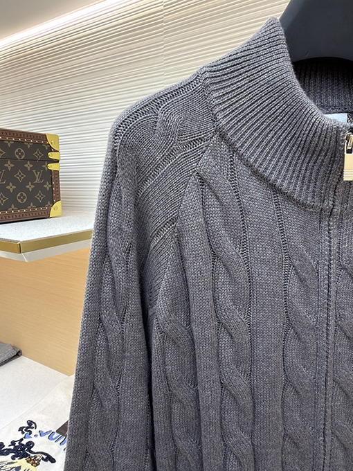 トムブラウンコピー ケーブルニットジャカードジッパーセーター