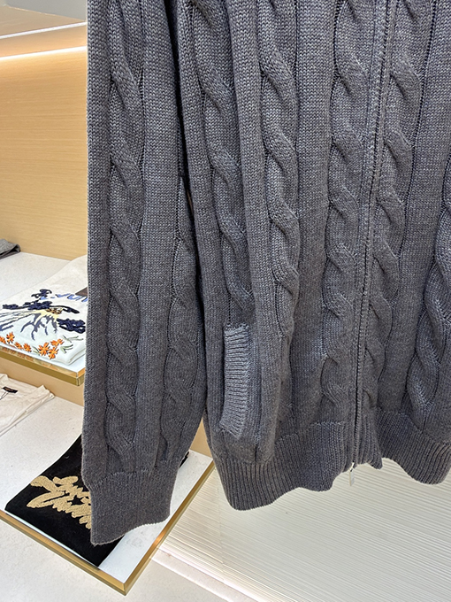 トムブラウンコピー ケーブルニットジャカードジッパーセーター