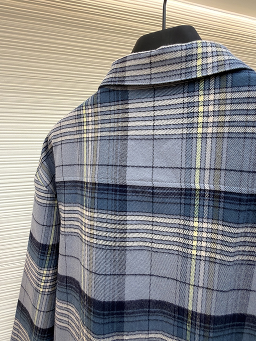 ディオール チェック柄のジップアップ長袖シャツ