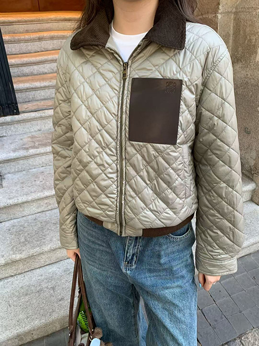 ロエベ ダイヤモンド柄シープスキンダウンジャケット