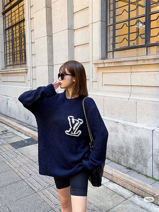 ルイヴィトンコピー 両面インターシャセーター