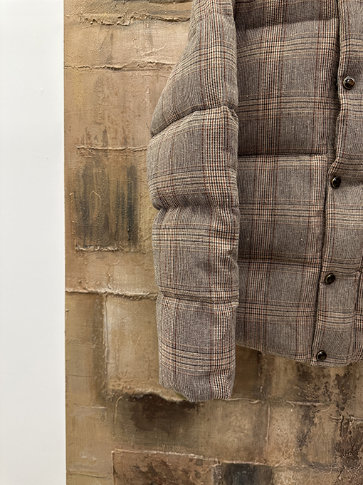 ルイヴィトンスーパーコピー レザーラベルチェック柄ダウンジャケット