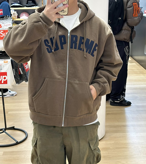 シュプリーム SUPREME ARC Thermal Lined Zip Up Hooded ワッフル裏地のジップアップフードジャケット