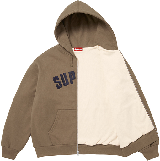 シュプリーム SUPREME ARC Thermal Lined Zip Up Hooded ワッフル裏地のジップアップフードジャケット